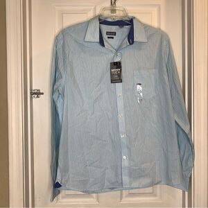 Van Heusen Light Stripe Button Down Shirt Size XL Slim Fit